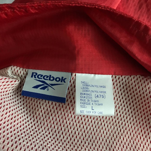 Vintage 90s Reebok Red 1/2 Zip Pullover Mesh Vented Windbreaker | Mens Large - Picture 5 of 5